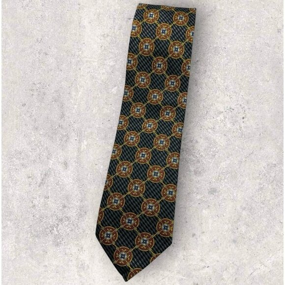 Jos. A. Bank Other - JOS. A. BANK LTDEDITIONSilk Tie ITALY Gray Burgundy Gold Medallion W:3.5" EUC